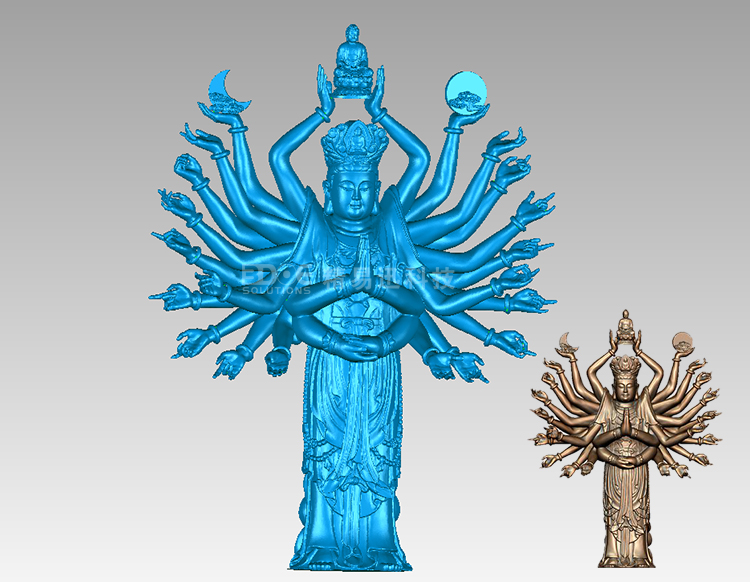 立體佛像3D掃描案例 高精度抄數 精易迅三維掃描儀設備